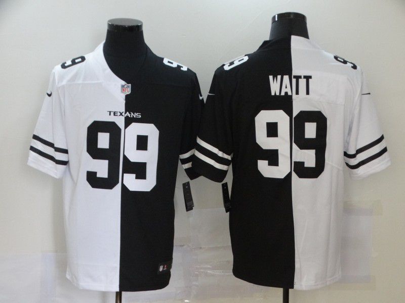 Men Houston Texans #99 Watt Black white Half version 2020 Nike NFL Jerseys